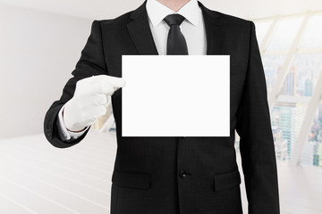 Sticker - Businessperson holding blank card