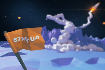 Poster - Blurry launching rocket