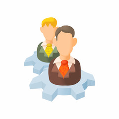 Poster - Employee training concept icon in cartoon style isolated on white background. Work symbol