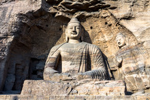 Buddha Statue At Yungang Grottoes In Datong, Shanxi Province, China