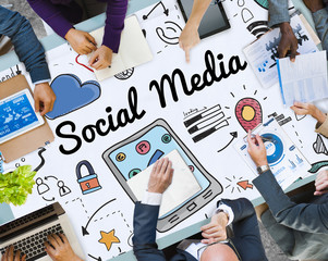 Poster - Social Media Chat Share Global Communication Concept