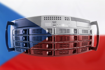 Wall Mural - Server Country Concept with Flag of Czech Republic