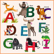 © natalizart - Kids vector Zoo alphabet with animals in cartoon style on a white background. Part 1.