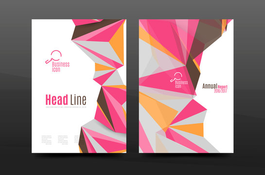 3d abstract geometric shapes. Modern minimal composition. Business annual report cover design.