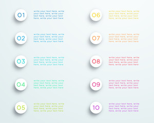 Poster - number bullet point 3d circles 1 to 10