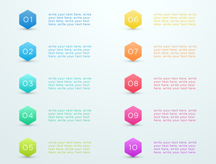Poster - Number Bullet Point Hexagons 1 to 10