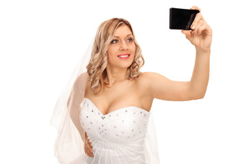 Wall Mural - Bride taking a selfie