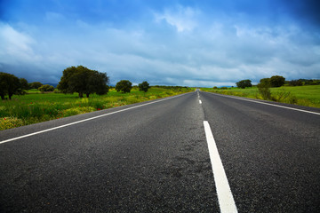 landscpae with road and heavy clouds