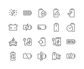 line battery icons
