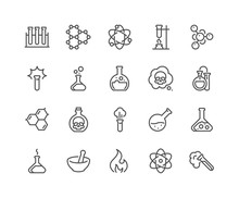 Line Chemical Icons
