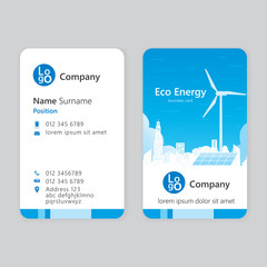 Wall Mural - Business card template design. Eco energy concept