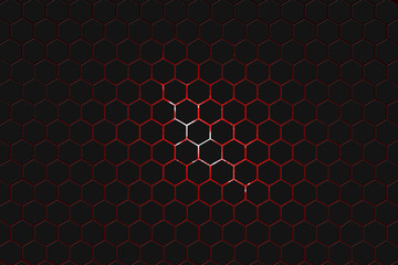 Wall Mural - black hexagon background