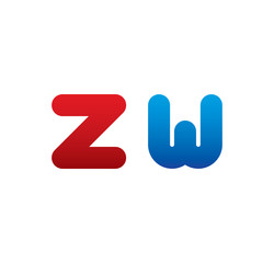 Wall Mural - zw logo initial blue and red