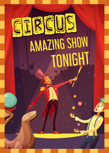 Circus Performance Announcement Retro Style Poster