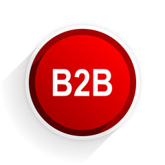 Poster - b2b flat icon with shadow on white background, red modern design web element