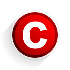 Poster - copyright flat icon with shadow on white background, red modern design web element
