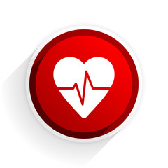 Aufkleber - pulse flat icon with shadow on white background, red modern design web element