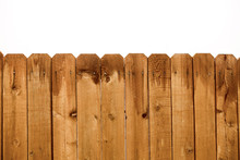 Wooden Fence Background Isolated Over White Background