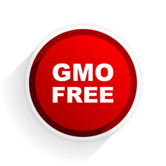 Poster - gmo free flat icon with shadow on white background, red modern design web element