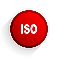 Poster - iso flat icon with shadow on white background, red modern design web element