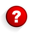 question mark flat icon with shadow on white background, red modern design web element