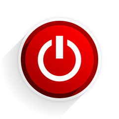 Fototapete - power flat icon with shadow on white background, red modern design web element