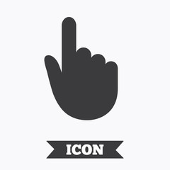 Poster - Hand cursor sign icon. Hand pointer symbol.