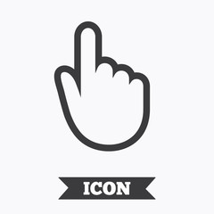 Poster - Hand cursor sign icon. Hand pointer symbol.