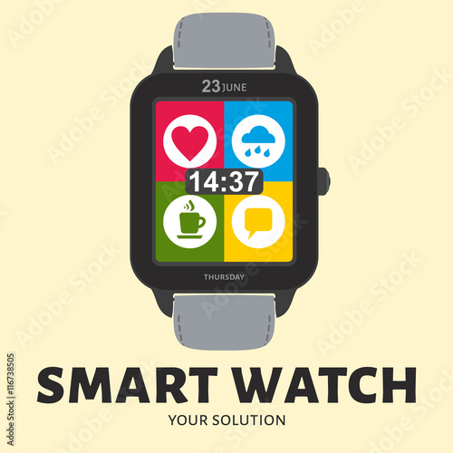 Vector logo smart watch. Logo in the form of smart watches Stock Vector