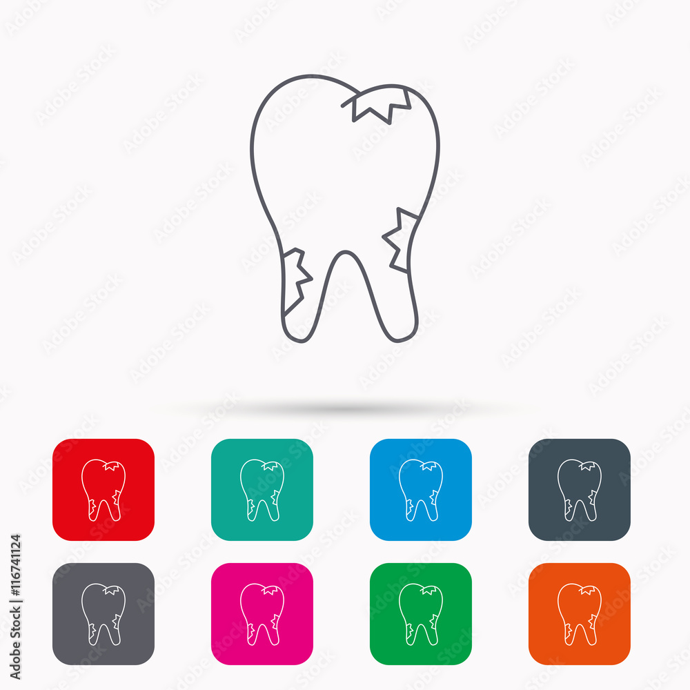 Caries icon. Tooth health sign. Stock Vector | Adobe Stock
