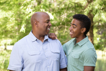 Wall Mural - African American father and son