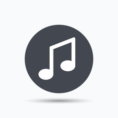 Fototapete - Music icon. Musical note sign.