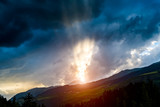 Fototapeta Góry - Spectacular sunset in mountains