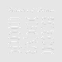 Poster - Collection of 3d Icons Ribbons - Banners
