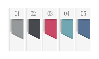 Canvas Print - white infographics web design template with colored vertical ban