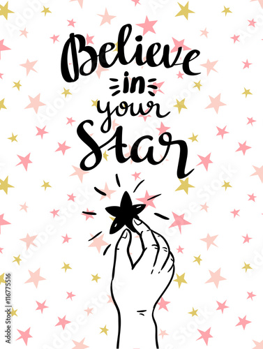 quot-uwierz-w-swoja-gwiazde-quot-recznie-inspirujacy-plakat-ilustracja