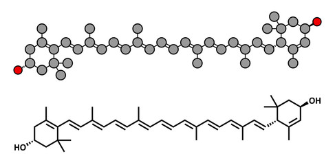 Canvas Print - Lutein carotenoid molecule. Nutrient present in green leafy vegetables.