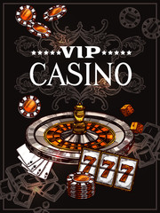Wall Mural - sketch casino poster