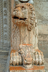 Wall Mural - Italy Ferrara old cathedral wall  details.