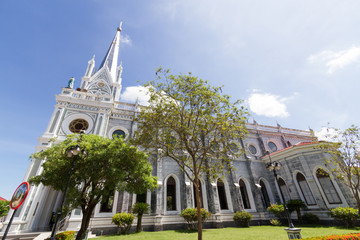 nativity of Our Lady Cathedral, Bang Nok Khwaek,Big white cathed