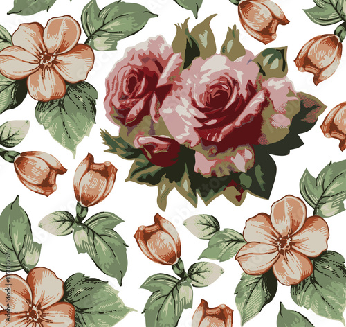 Roses Apple Blossoms Classic Pattern Beautiful Pink Flowers Isolated Realistic Vintage Background With Blooming Flowers Drawing Engraving Wallpaper Vector Victorian Style Illustration Buy This Stock Vector And Explore Similar Vectors At Roses Apple Blossoms Classic Pattern Beautiful Pink Flowers Isolated Realistic Vintage Background With Blooming Flowers Drawing Engraving Wallpaper Vector Victorian Style Illustration Buy This Stock Vector And Explore Similar Vectors At