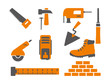 Icons with construction tools. vector drawing