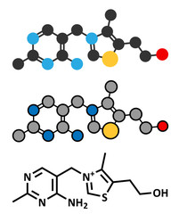 Poster - Vitamin B1 (thiamine) molecule. 