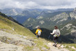 © MonikM - mountaineers going down the mountains in a excursion in the Pyrenees, France