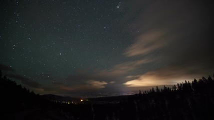 Wall Mural - Time lapse of a road going the desert with the night sky moving above.