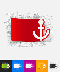 Canvas Print - anchor paper sticker with hand drawn elements