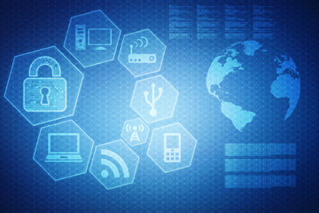 Poster - 2d illustration technology background concept
