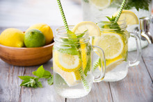 Fresh Homemade Lemonade With Ice