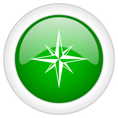 Poster - Green compass vector icon
