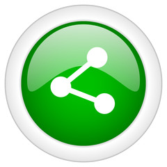 Aufkleber - Green glossy round web share vector icon